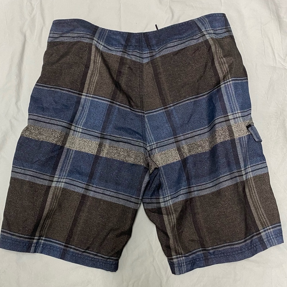 Ezekiel Men's Blue Black and Grey Plaid Shorts, 36 - Picture 3 of 5